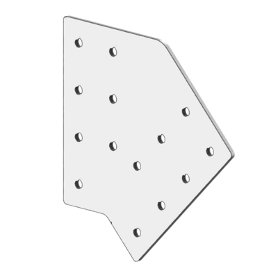 41-135-0 ALUMINUM PROFILE STAIR CONNECTING PLATE<br>45 DEGREE PLATE FOR 45MM X 180MM PROFILE